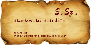 Stankovits Szirén névjegykártya